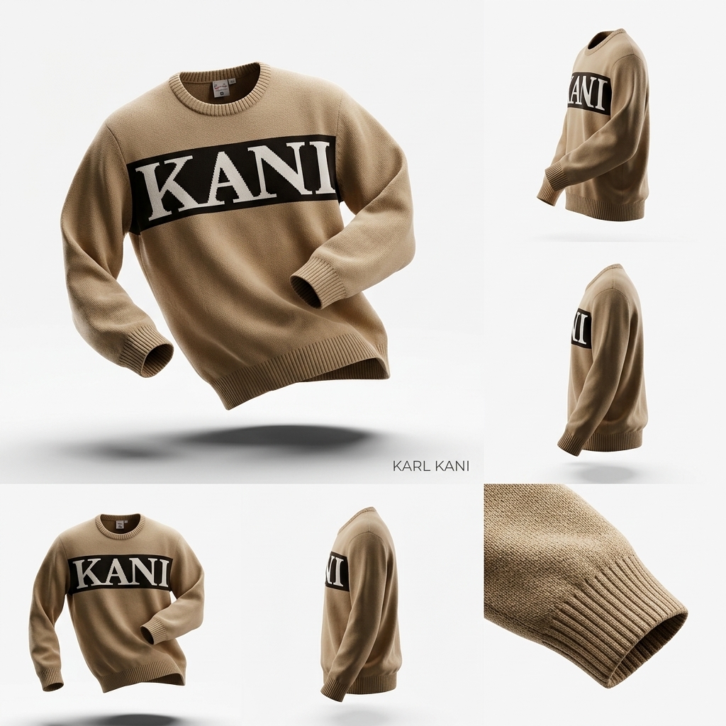 Karl Kani - OVERSIZE - Strick Pullover Beige – Bild 2