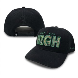Lauren Rose Snapback Curved High — black