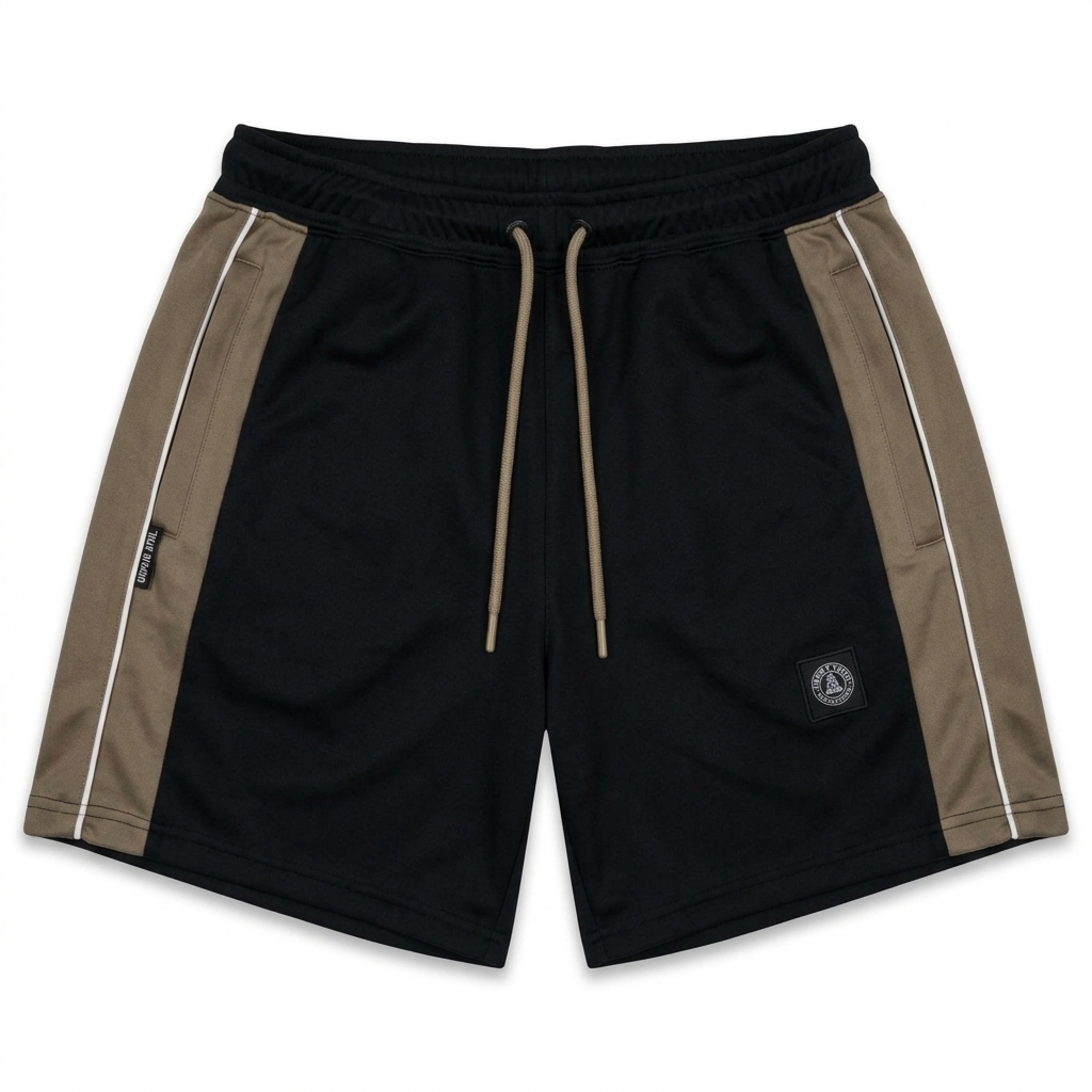 Unfair Athletics DMWU Patch Shorts — schwarz-beige – Bild 3