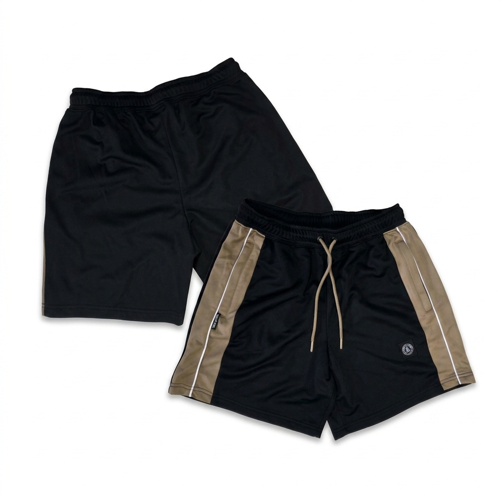 Unfair Athletics DMWU Patch Shorts — schwarz-beige – Bild 2