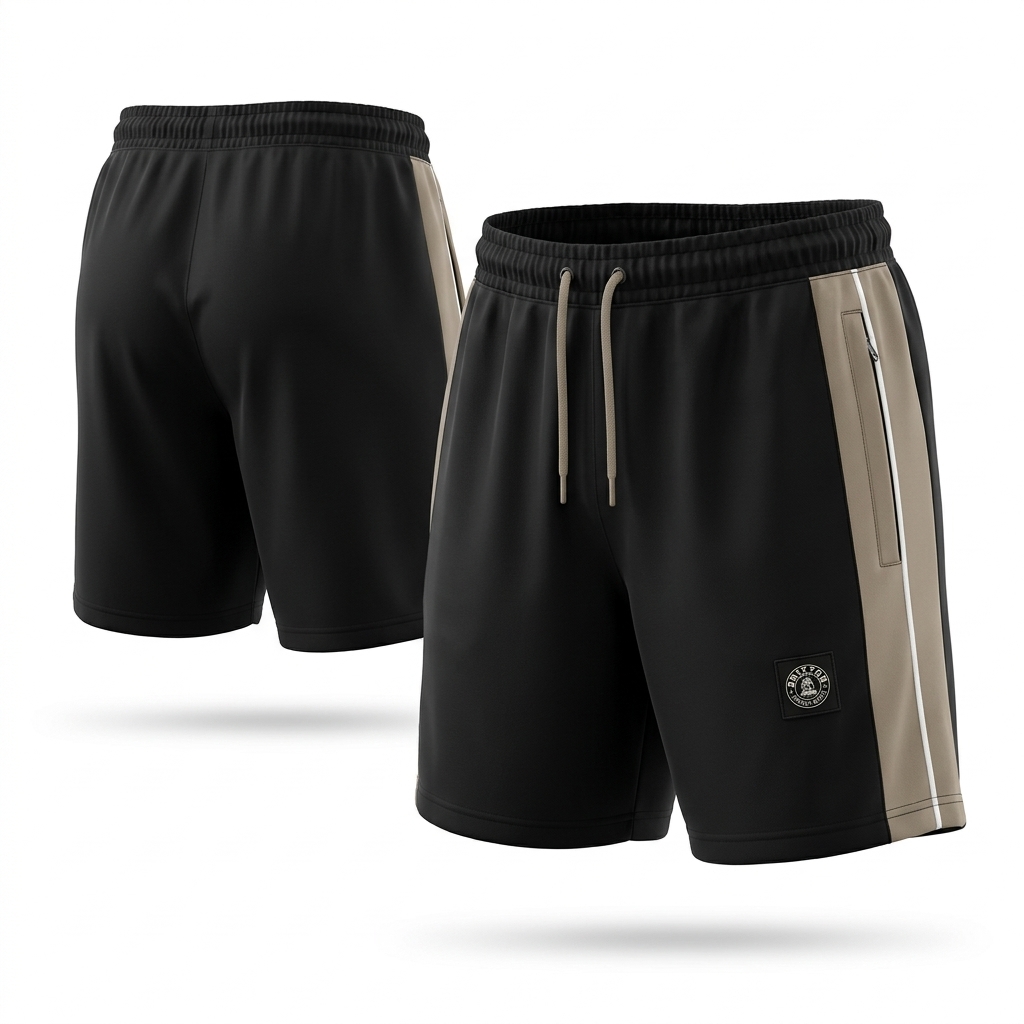 Unfair Athletics DMWU Patch Shorts — schwarz-beige