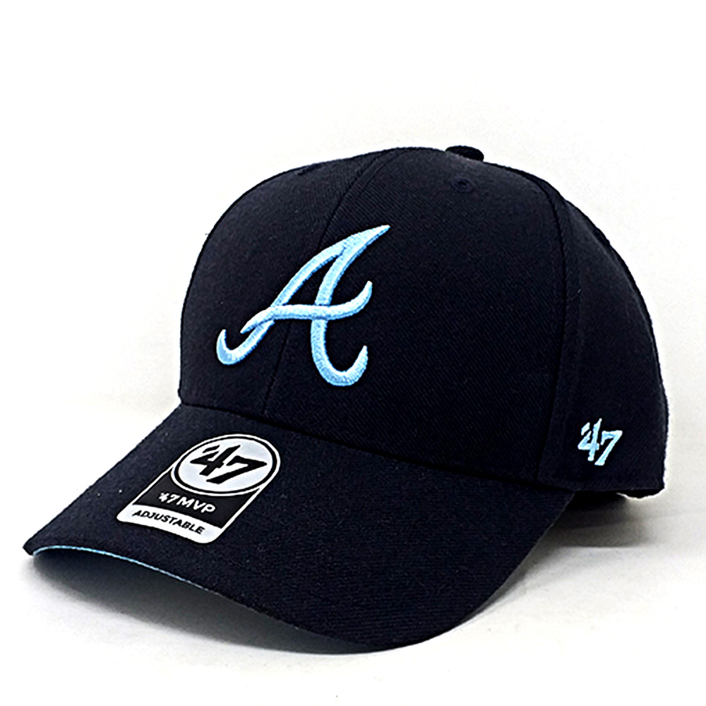 47Brand - Atlanta Braves Curved Mvp Snapback Cap - navy / skyblue – Bild 4