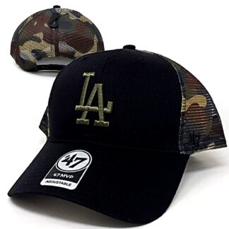 47Brand - Los Angeles Dodgers Curved MVP Snapback Cap - schwarz/ camo