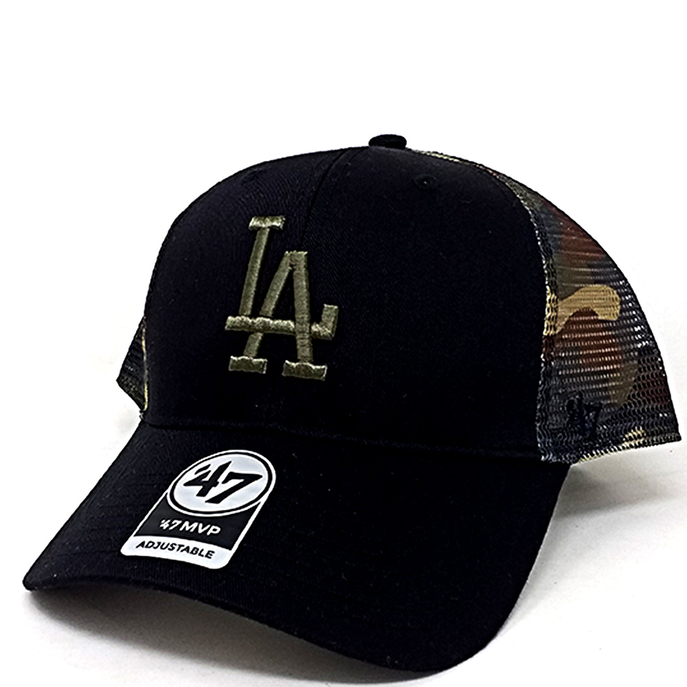 47Brand - Los Angeles Dodgers Curved MVP Snapback Cap - schwarz/ camo – Bild 4