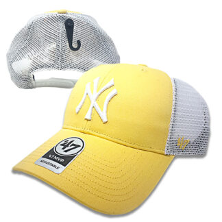 47Brand - New York Yankees Curved Snapback Cap - gelb / weiss