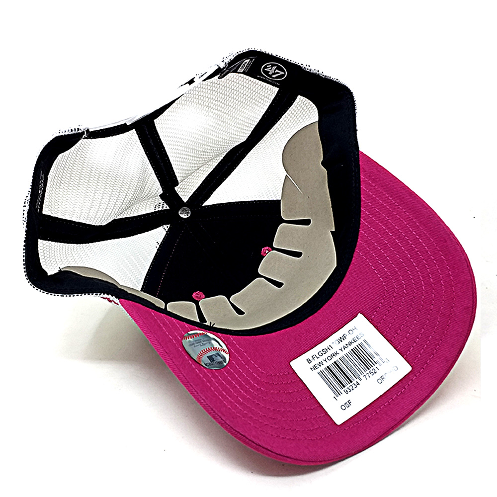 47Brand - New York Yankees Curved Snapback Cap - pink / weiss – Bild 3