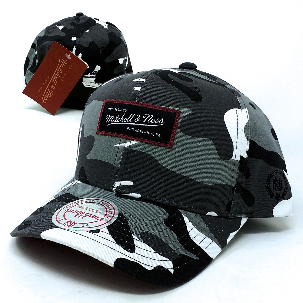 Mitchell - Ness - Emplaim Script Curved Snapback Cap - graues camo