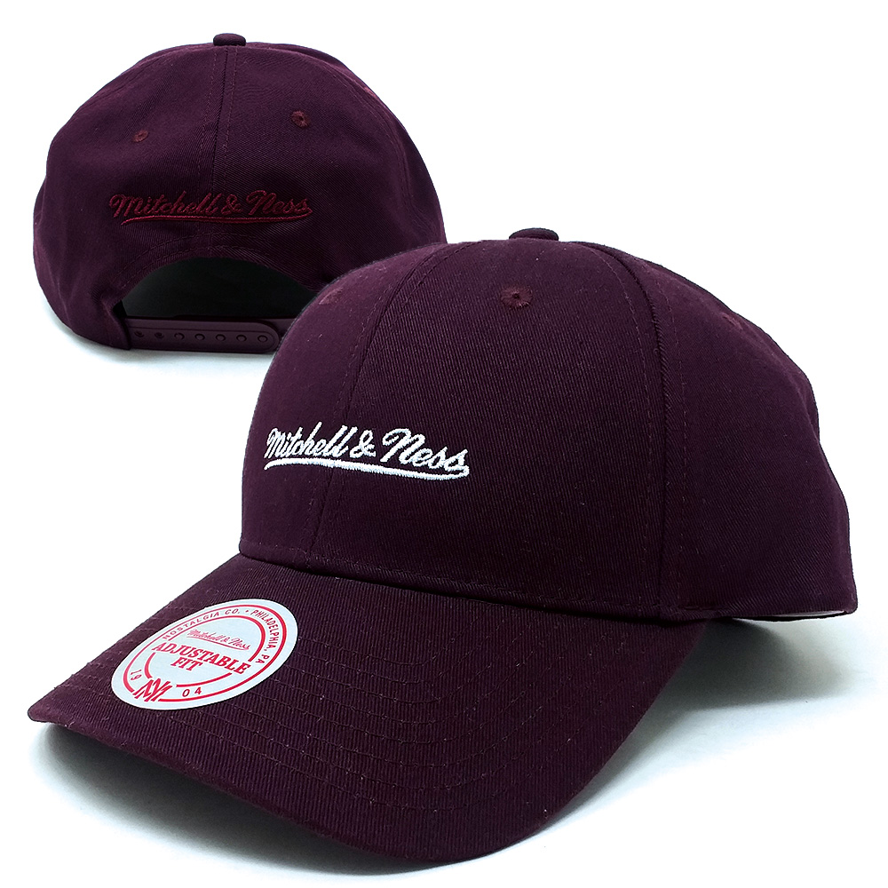 Mitchell - Ness - Sript Logo Dadhat Cap - weinrot
