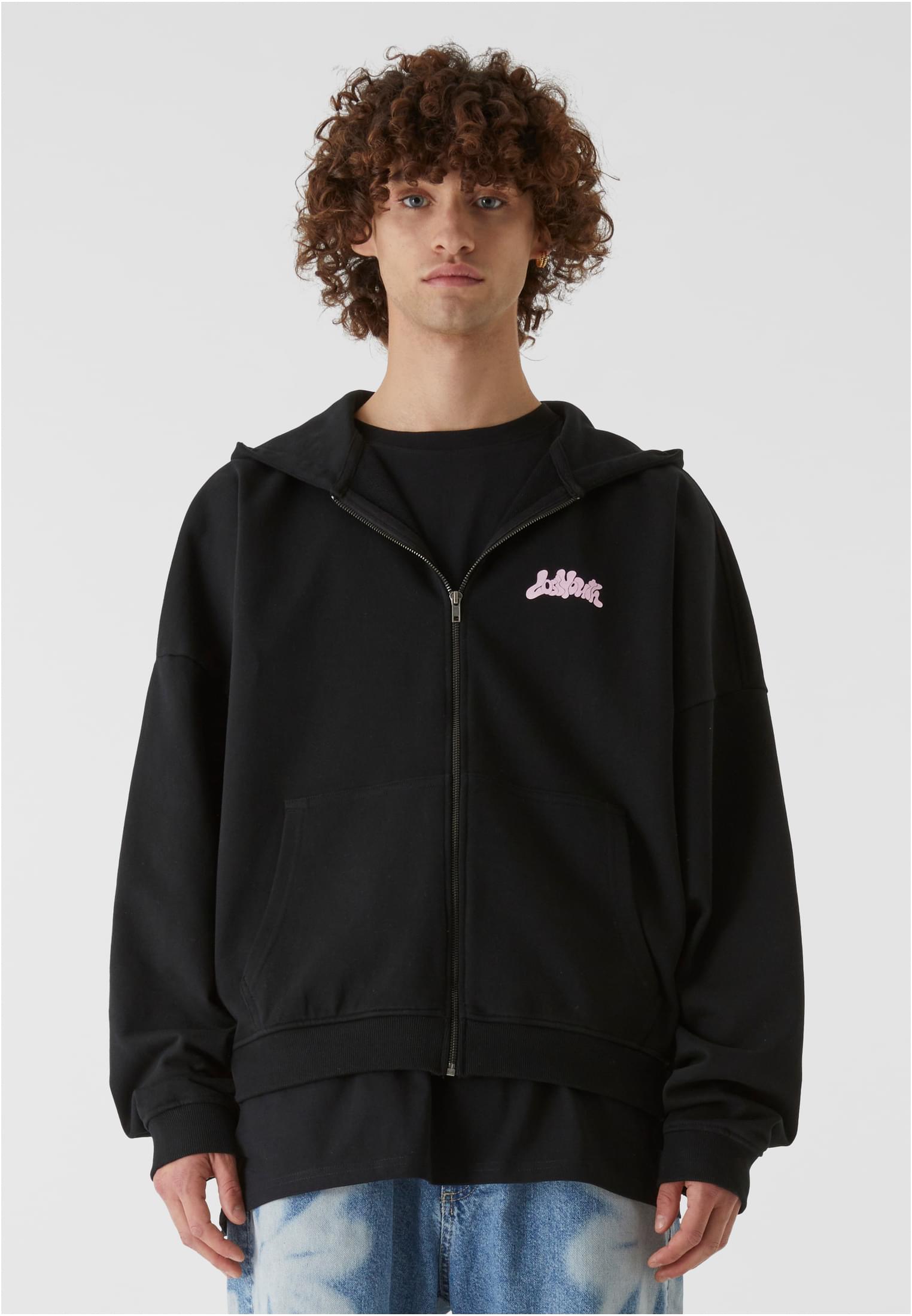 Lost Youth Zip Hoody - Flower Waves black