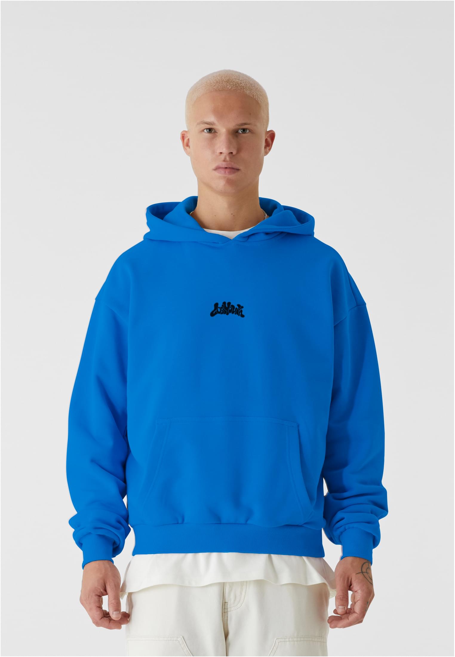 LY HOODY - BEAUTIFUL CHAOS BLACK/BEIGE cobalt blue