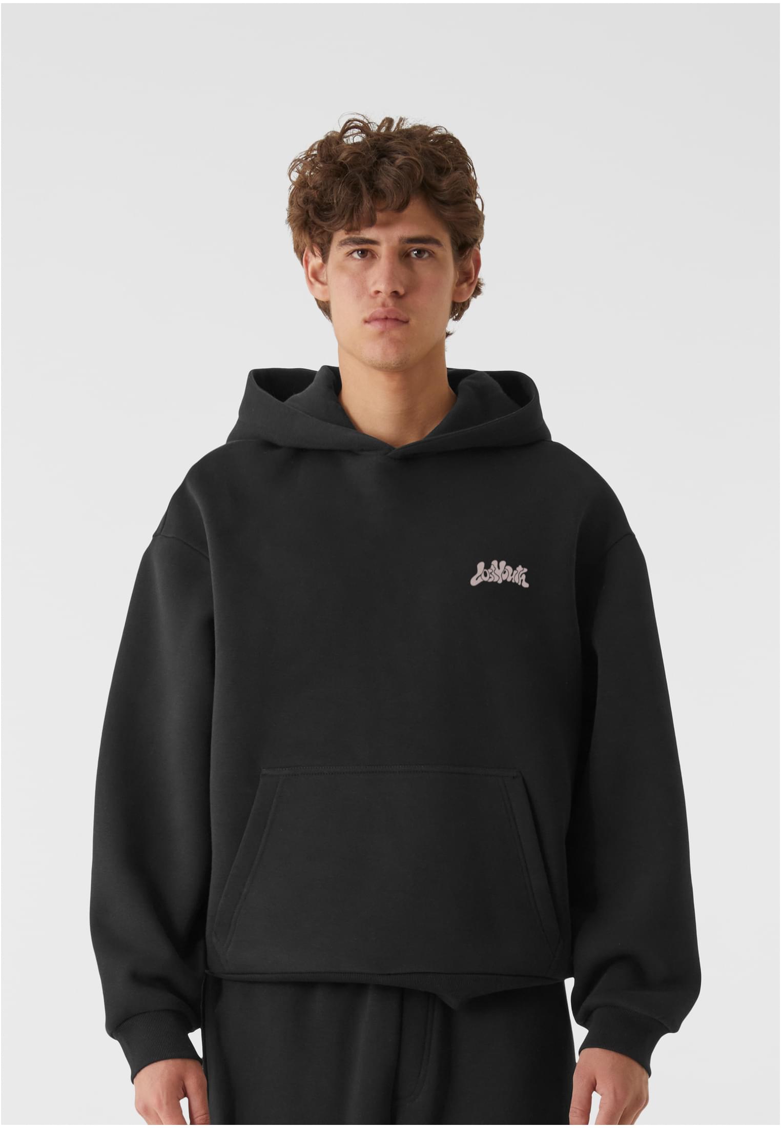 LOST YOUTH OVERSIZED HOODIE - CHAOS FLOW black