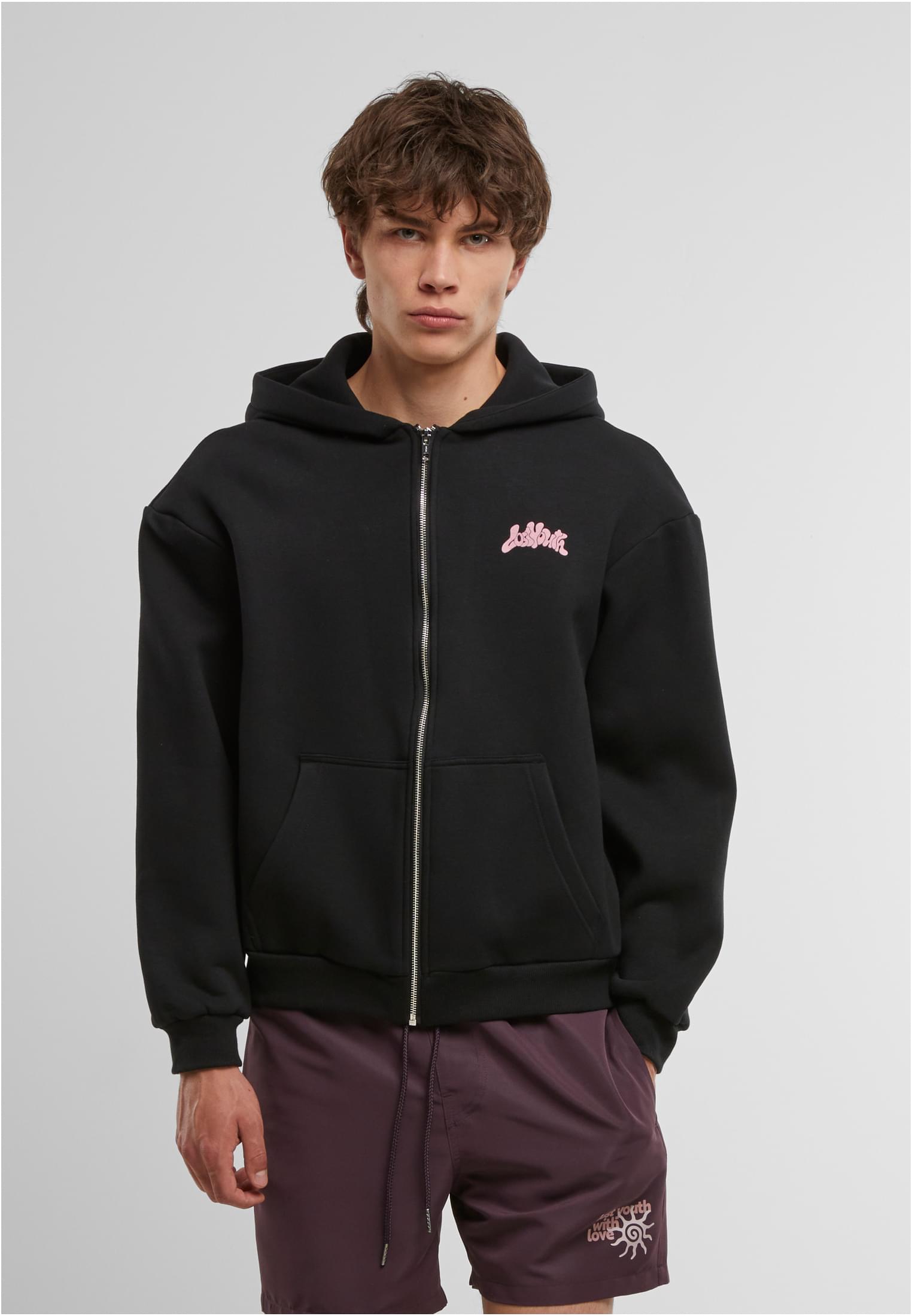 Lost Youth Oversized zip Hoodie - Responsibly Irresponsible black