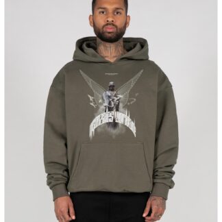 HIGHER THAN HEAVEN V.1  with Ultra Heavy Hoody olive von MJ GONZALES