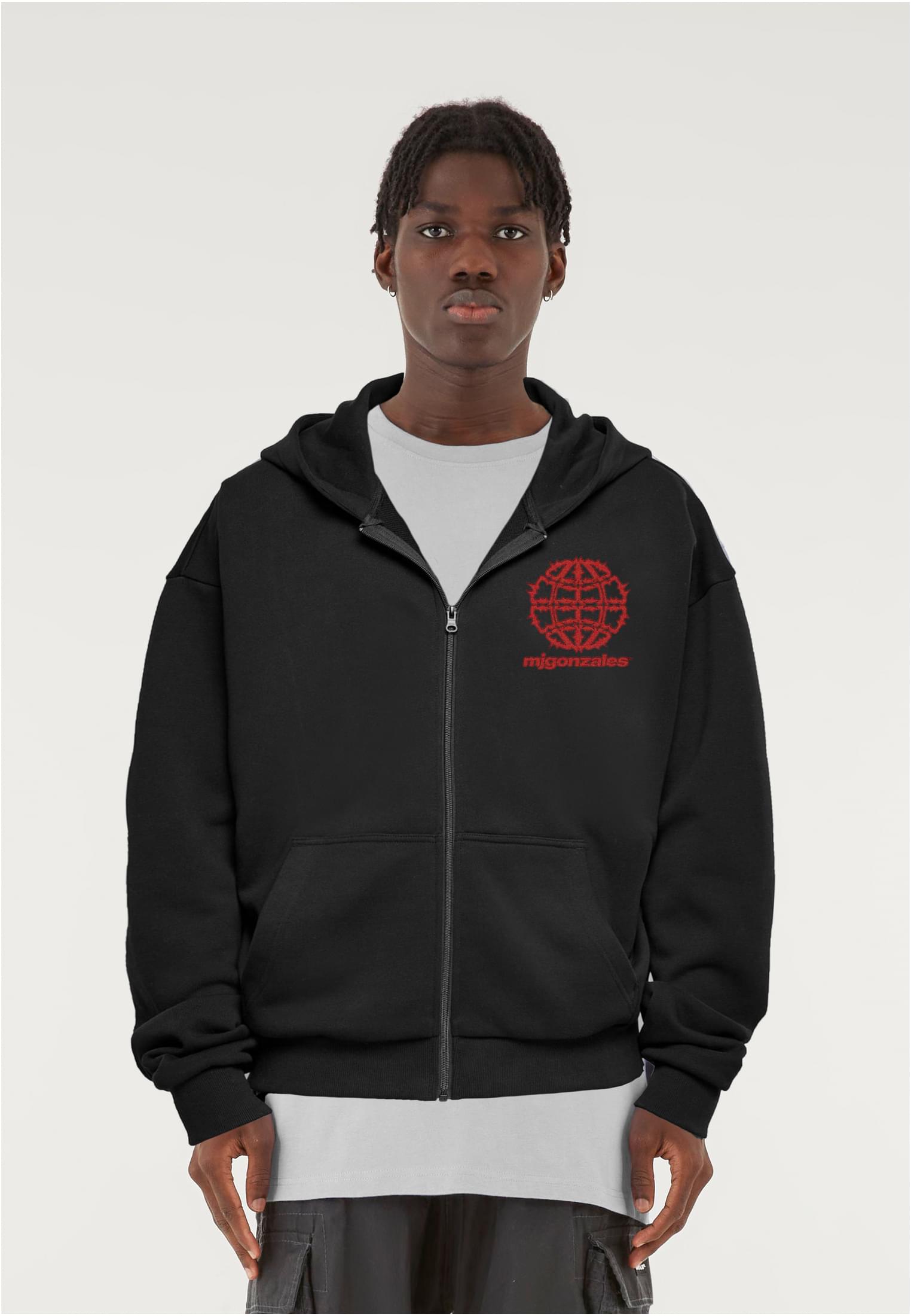 MJG Heavy Oversized Zip Hoody - Global Flame black