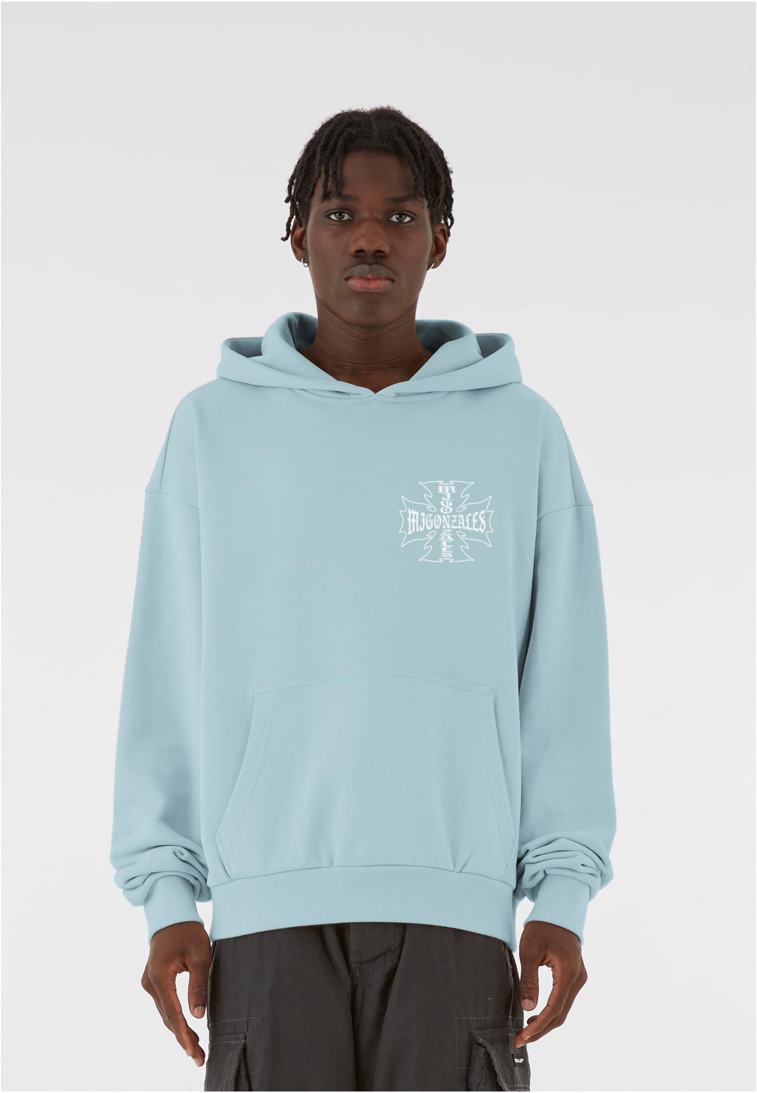 MJG Heavy Oversized Hoody - Iron Cross oceanblue