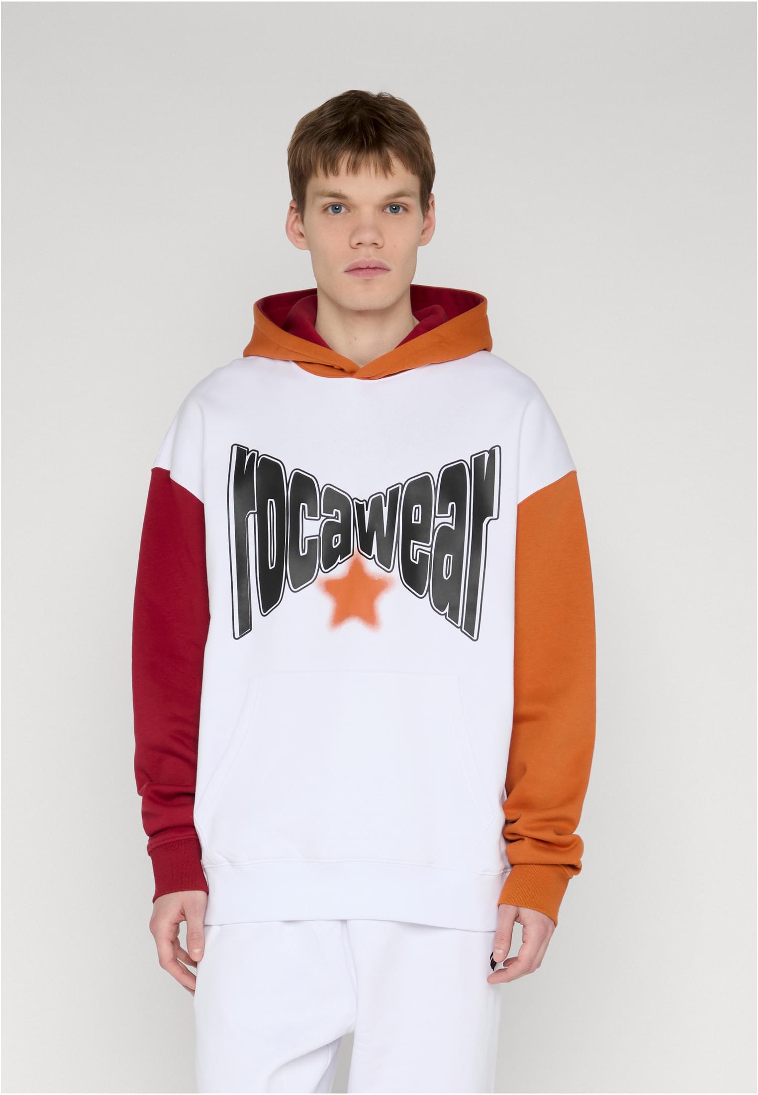 Rocawear COLORED Hoody brightwhite/reddahlia/hawaiiansunset
