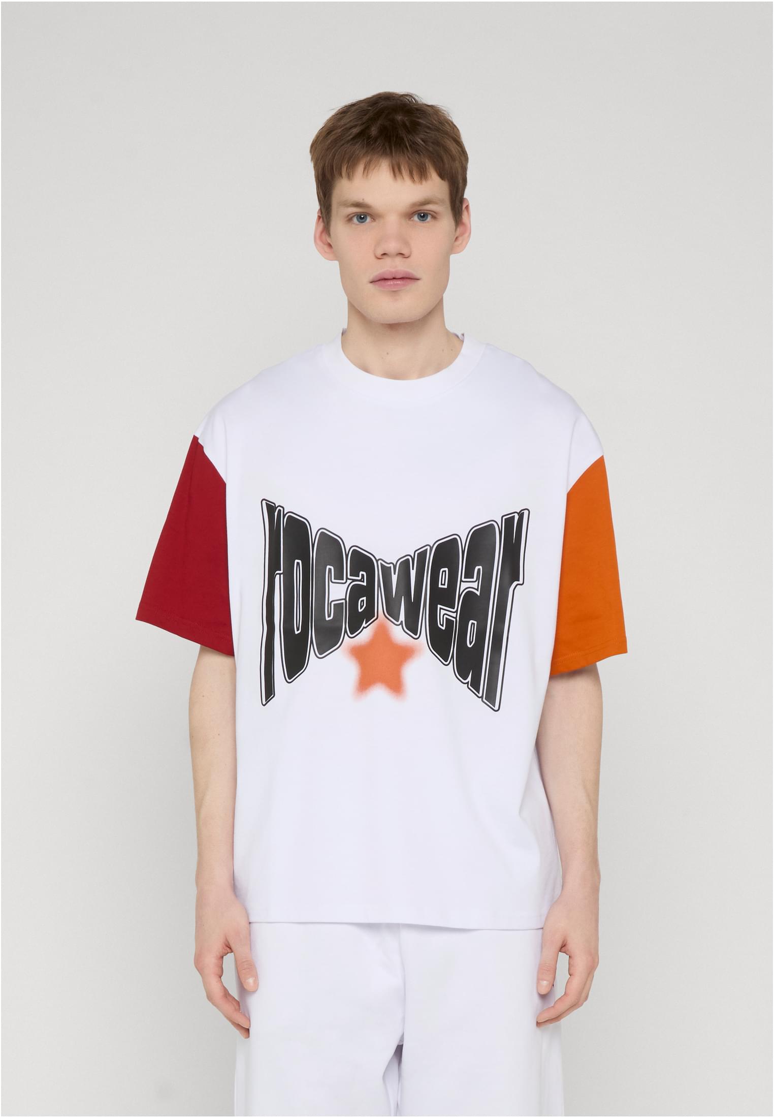 Rocawear COLORED T-Shirt brightwhite/reddahlia/hawaiiansunset